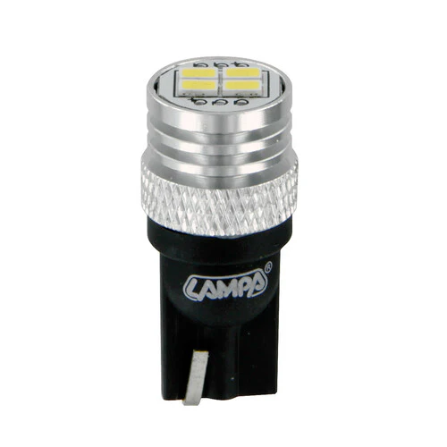 12V Mega-Led 12 4 Smd x 3 chips T10 W2,1x9,5d 2 pz Bianco Doppia polaritĂ 58525