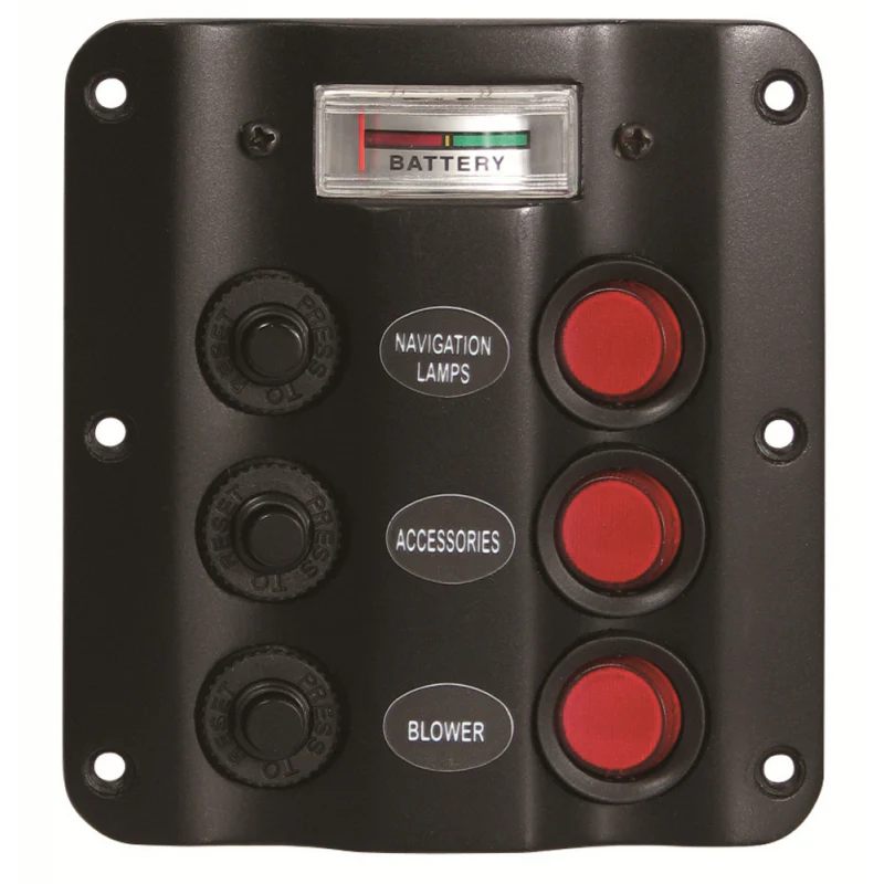 A.A.A. Pannello Elettrico 3 Interruttori Voltmetro 10029-BK - Image 2