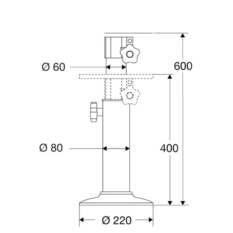 Barka Supporto Telescopico mm 400/600 10600/30 - Image 2