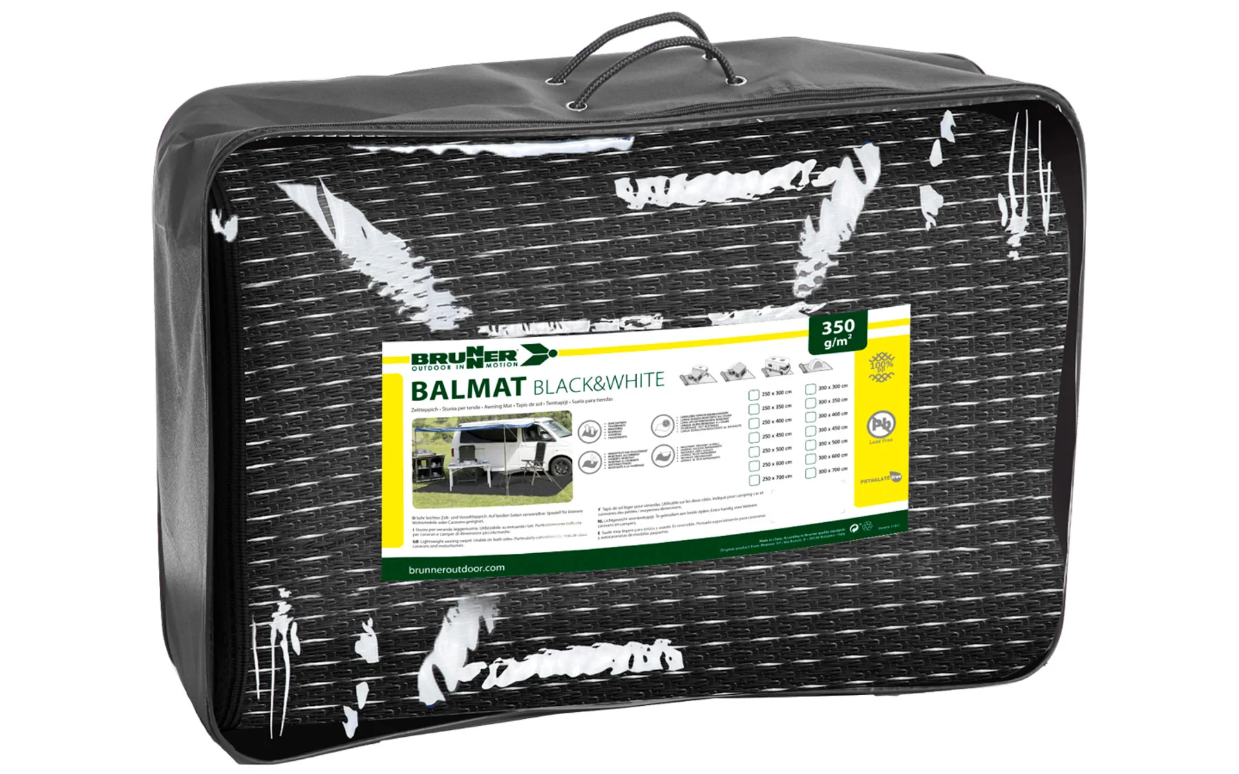 Brunner Stuoia campeggio camper e caravan Balmat 250x600 cm Nero-Grigio
