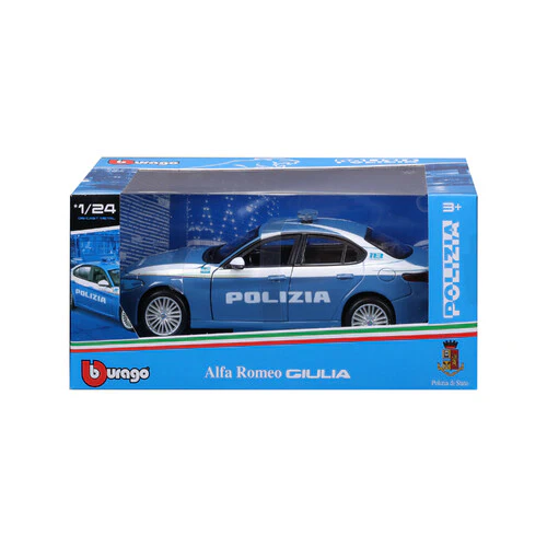 Burago Auto Polizia, Alfa Romeo Giulia / Stelvio assortite, Burago, scala 1:24, scatola vetrina - Image 3