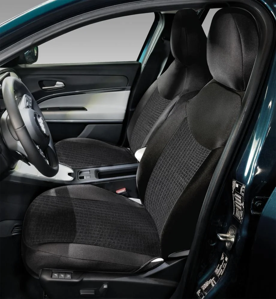 Cora Coprisedili anteriori personalizzati Fiat 600 23> tess. misto cotone nero/mosaico nero