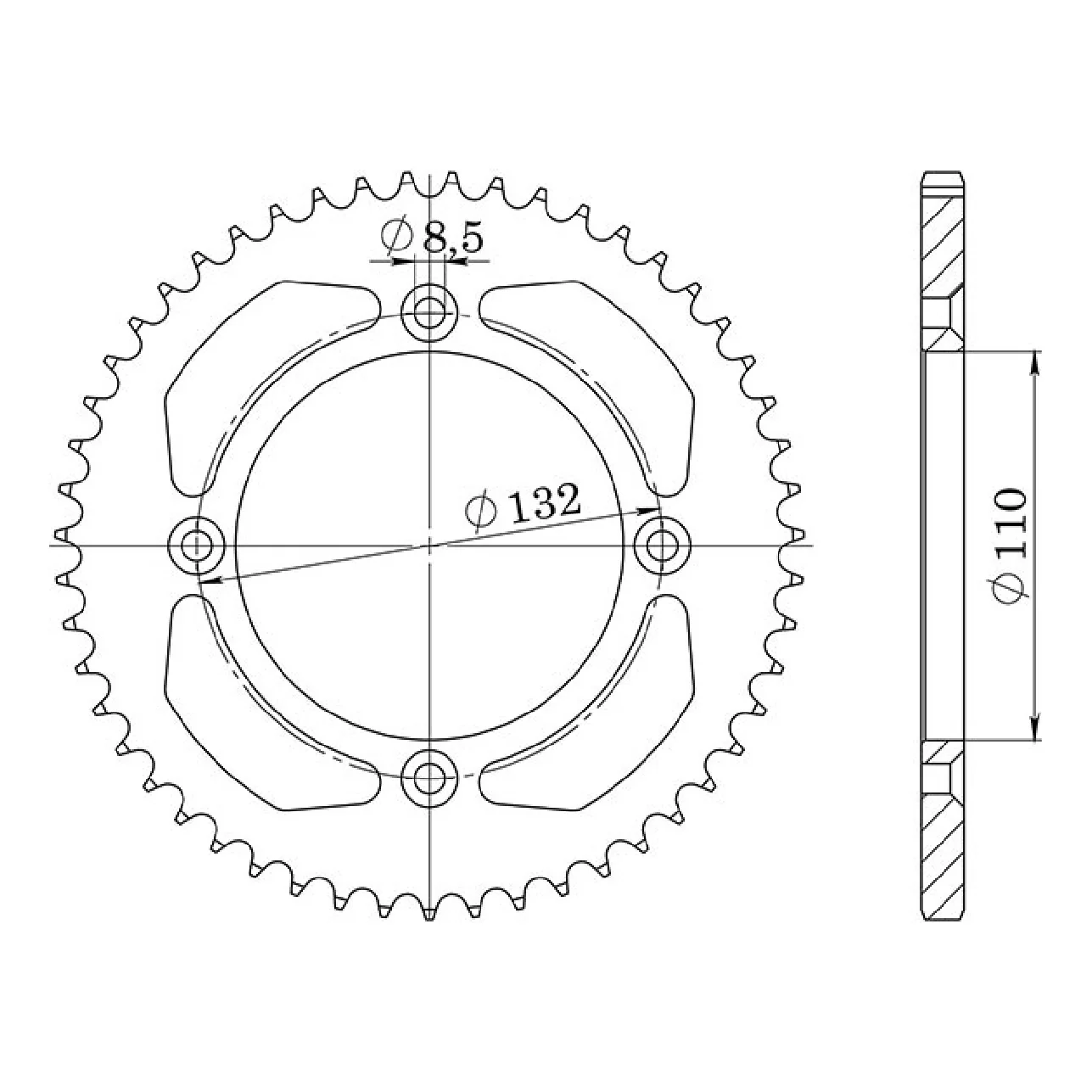 Corona in acciaio 38 denti passo 525 KTM Duke 950 CC 04