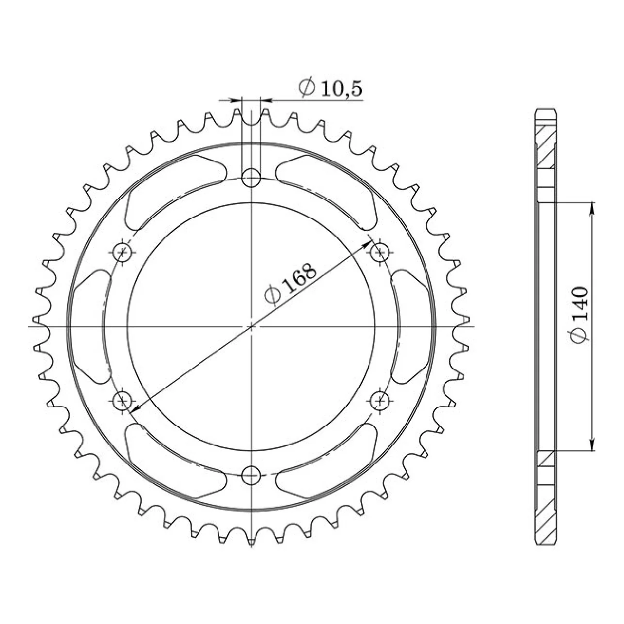 Corona in acciaio 42 denti 525 BMW F GS (K70) (MOZZO FORI 10,5) 700 12/17