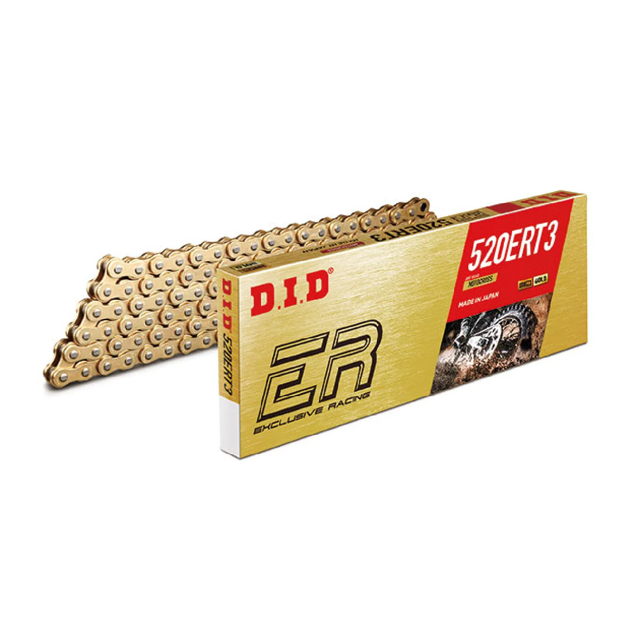 DID Catena di trasmissione 520ERT3 Gold & Gold 130 maglie con giunto a clip RJ