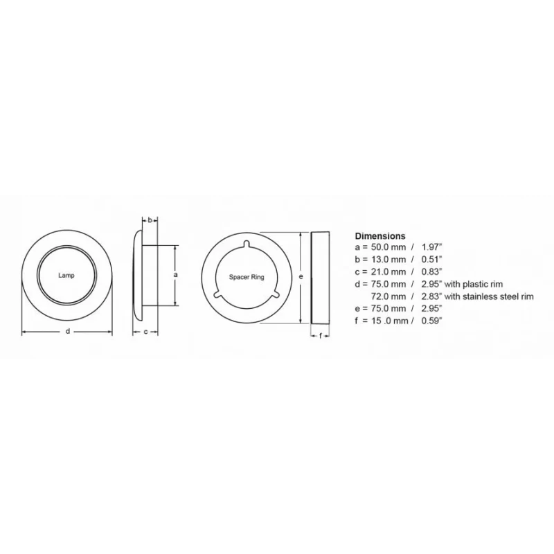 Hella Marine Luce Cortesia Bianco Caldo - Plas 12 Volt nautica 2XT 980 500-741 - Image 2