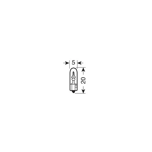Lampa 12V Lampada con zoccolo vetro (T5) 1,2W W2x4,6d 2 pz D/Blister Rosso 58358 - Image 2