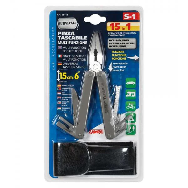 Lampa 15 in 1 pinza tascabile survival multifunzione da 6 66141