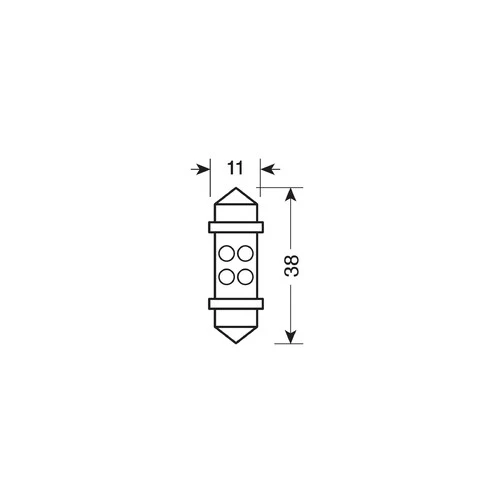 Lampa 24V Lampada siluro 4 Led - 11x38 mm - SV8,5-8 - 2 pz - Scatola - Bianco 98358 - Image 2
