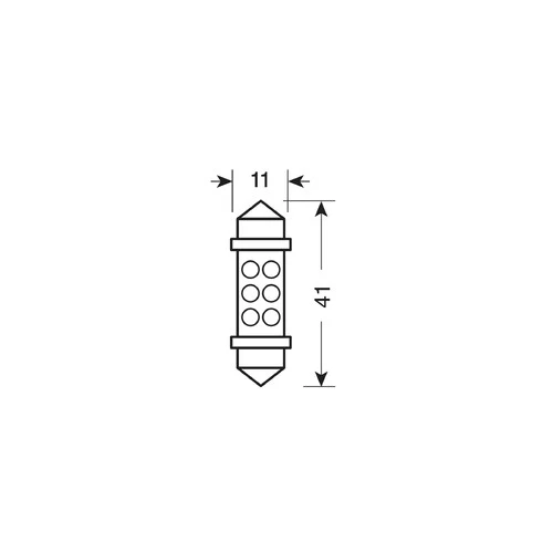 Lampa 24V Lampada siluro 6 Led - 11x41 mm - SV8,5-8 - 2 pz - Scatola - Bianco 98349 - Image 2