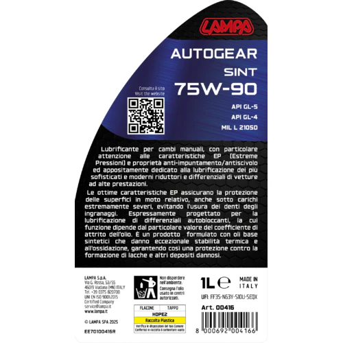 Lampa Autogear Sint 75W-90, olio cambio manuale - 1 L 00416 - Image 3