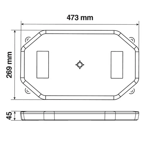 Lampa Barra lampeggiante arancio a 64 led, 10/30V - Base magnetica 72969 - Image 3