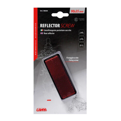 Lampa Catarifrangente posteriore con vite - 90x35 mm - Rosso 90530 - Image 3