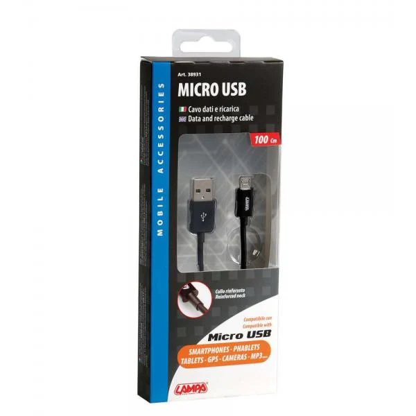 Lampa Cavo Usb > Micro Usb - 100 cm - Nero 38931