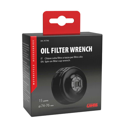 Lampa Chiave svita filtro a tazza per filtro olio per filtro 74-76 mm con 15 lati 91746 - Image 3