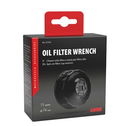 Lampa Chiave svita filtro a tazza per filtro olio per filtro 74 mm con 15 lati 91745 - Image 3