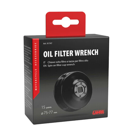 Lampa Chiave svita filtro a tazza per filtro olio per filtro 75-77 mm con 15 lati 91747 - Image 3
