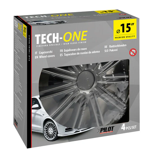 Lampa Copricerchi auto 4 pz - verniciati Tech-One Nero Dark -  15" 31517 - Image 2