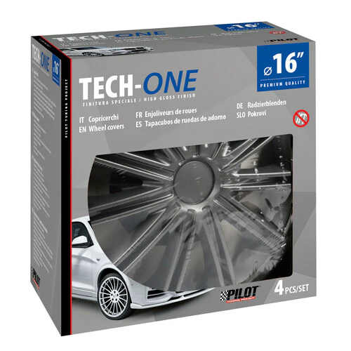 Lampa Copricerchi auto 4 pz - verniciati Tech-One Nero Dark -  16" 31518 - Image 2