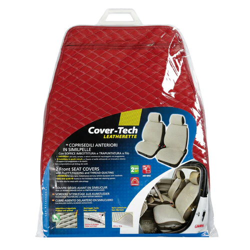 Lampa Cover-Tech, coppia coprisedili anteriori in Skeentex - Bordeaux/Bianco 54538 - Image 3
