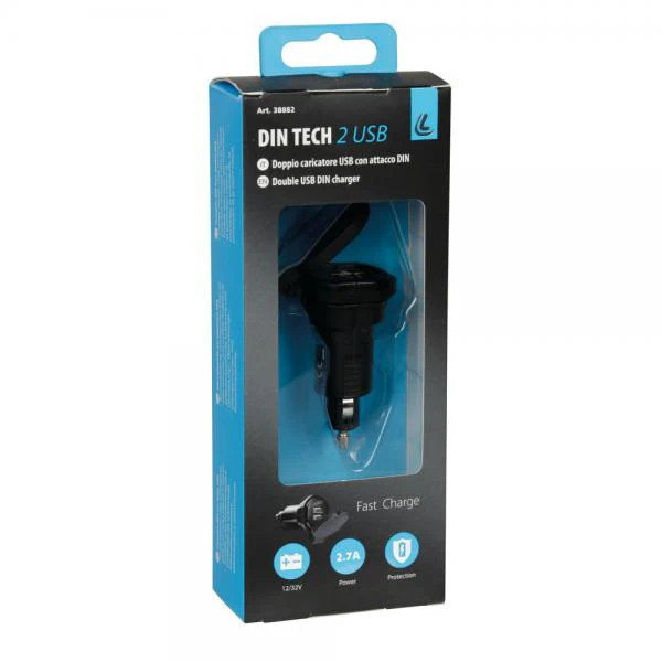 Lampa Din-Tech, caricabatteria Din 2 porte Usb - Fast Charge - 2700 mA - 12/32V 38882 - Image 4