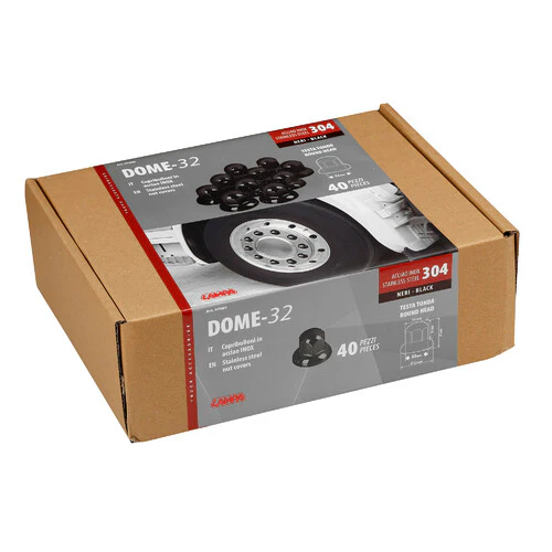 Lampa Dome, Set 40 copribulloni testa tonda in acciaio inox - 32 mm - Nero 97680 - Image 3