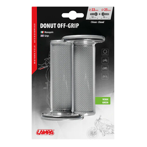 Lampa Donut Off-Road Grips, manopole universali - Grigio - Verde 90576 - Image 3
