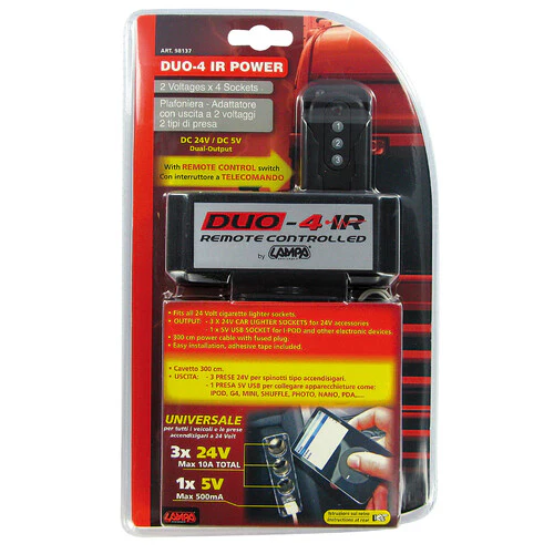 Lampa Duo-4, presa corrente tripla, USB, telecomando, 24V 98137 - Image 3