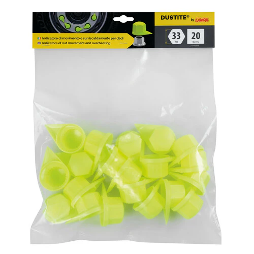 Lampa Dustite indicatori serraggio dado ruota antipolvere 20 pz 33mm Giallo fluo 97640 - Image 2
