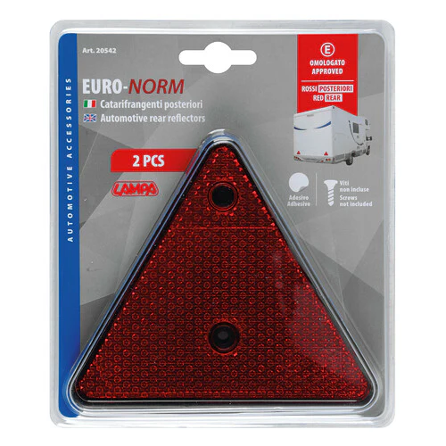 Lampa Euro-Norm catarifrangenti triangolari - 150x130 mm - Rosso 20542 - Image 3