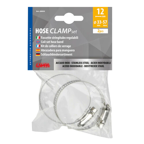 Lampa Fascette stringitubo in acciaio inox set 2 pz 12 mm diametro 33-57 mm 69935 - Image 2