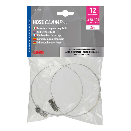 Lampa Fascette stringitubo in acciaio inox set 2 pz 12 mm diametro 78-101 mm 69937 - Image 2