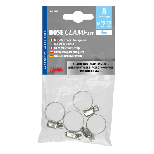 Lampa Fascette stringitubo in acciaio inox set 4 pz  8 mm diametro 13-19 mm 69931 - Image 2