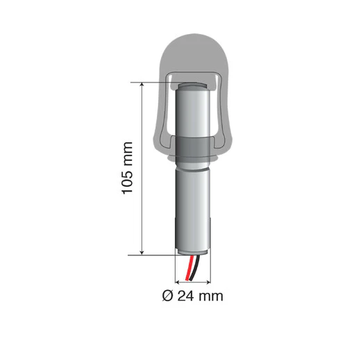 Lampa Fix-1, Perno con spinotto DIN per luce di segnalazione, attacco tubolare 73008 - Image 2