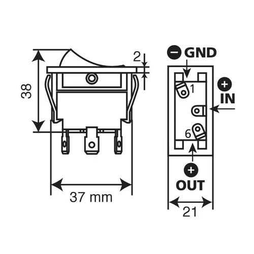 Lampa Interruttore con spia a Led - 12/24V - 20A 45553 - Image 2