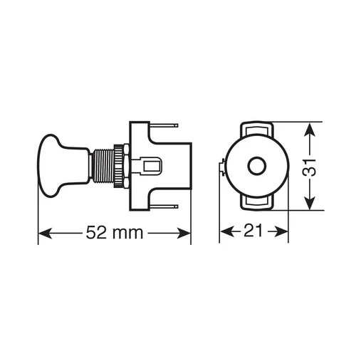 Lampa Interruttore tira-spingi con spia a Led - 12/24V - Verde - 10A 45571 - Image 2
