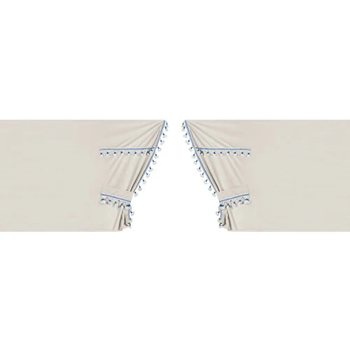 Lampa Luxury Pro-Cabin, set tende in poliestere per camion - Panna/Blu 96042 - Image 3