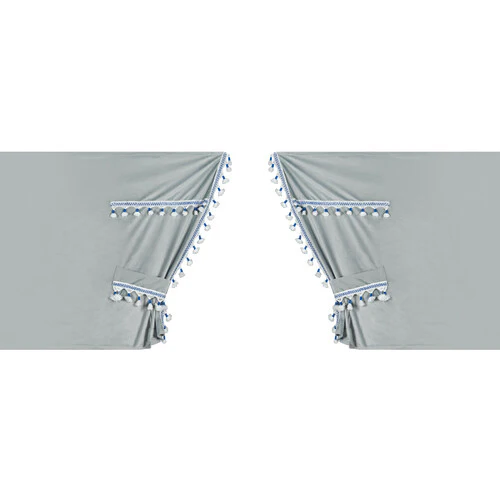 Lampa Luxury Smart, set tende in poliestere per camion - Argento/Blu 96033