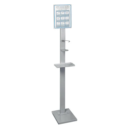 Lampa Piantana per barattolo 100 mm max, con mensola porta guanti o mascherine - 25x153x30 cm 38189