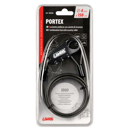 Lampa Portex, lucchetto antifurto con cavo di sicurezza - 150 cm 90596 - Image 3