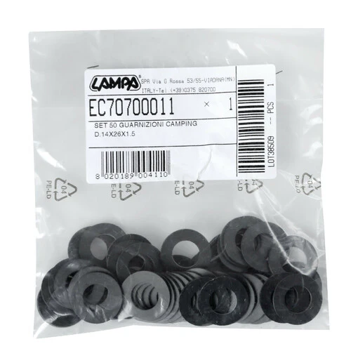 Lampa Set 50 pezzi guarnizione in gomma, diametro 14x26x1.5 mm EC70700011 - Image 3