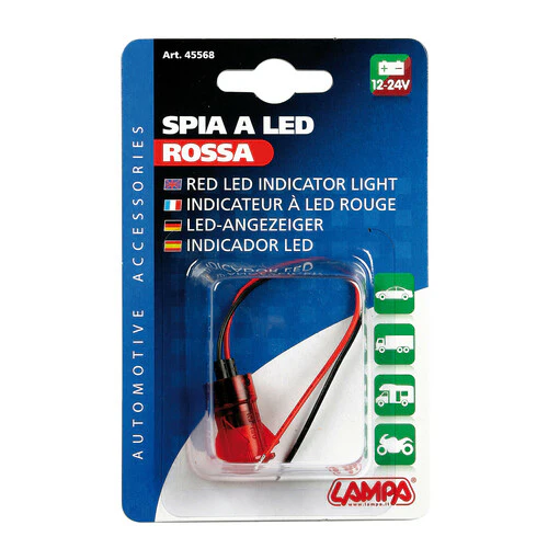Lampa Spia a Led rosso - 12/24V - 20A 45568 - Image 3