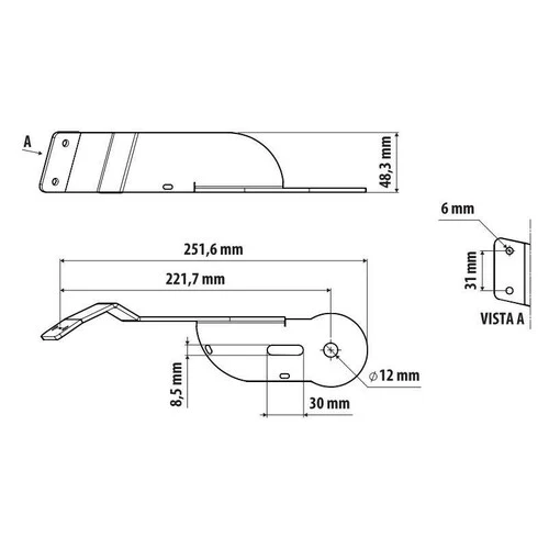Lampa Staffa per antenna CB - Attacco montante - compatibile per Mercedes Actros MP4 (09/11>09/19) - Mercedes Actros MP5 (10/19>) - Mercedes Actros MP5 L (11/21>) - Mercedes Actros MP5 F (11/21>) - Mercedes Actros L ProCabin (12/24>) 3CB500 - Image 2