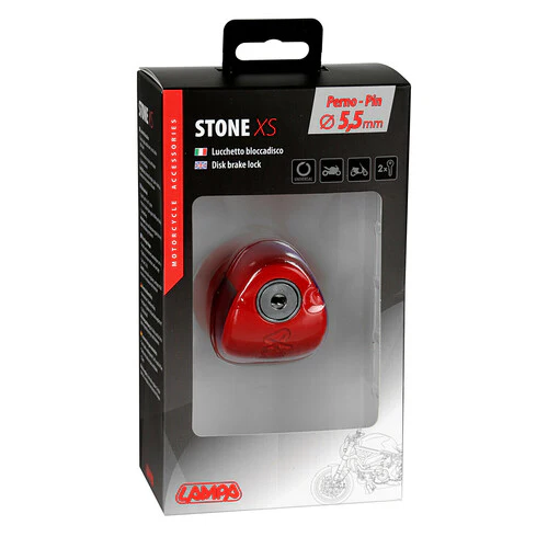 Lampa Stone XS, lucchetto bloccadisco - Perno diametro 5,5 mm - Rosso 91562 - Image 3