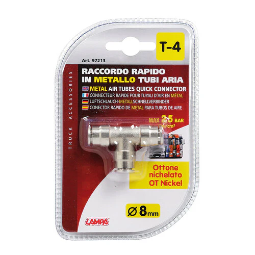 Lampa T-4, Raccordo in metallo, per tubi aria - 8 mm 97213 - Image 3