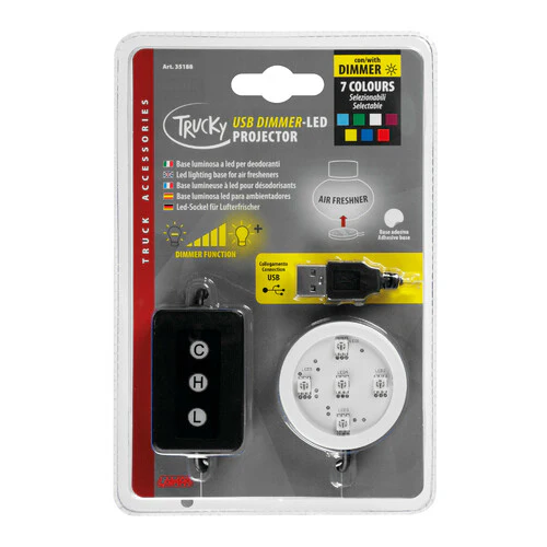 Lampa Trucky Led, base luminosa a led, USB - 7 colori con dimmer 35188 - Image 2