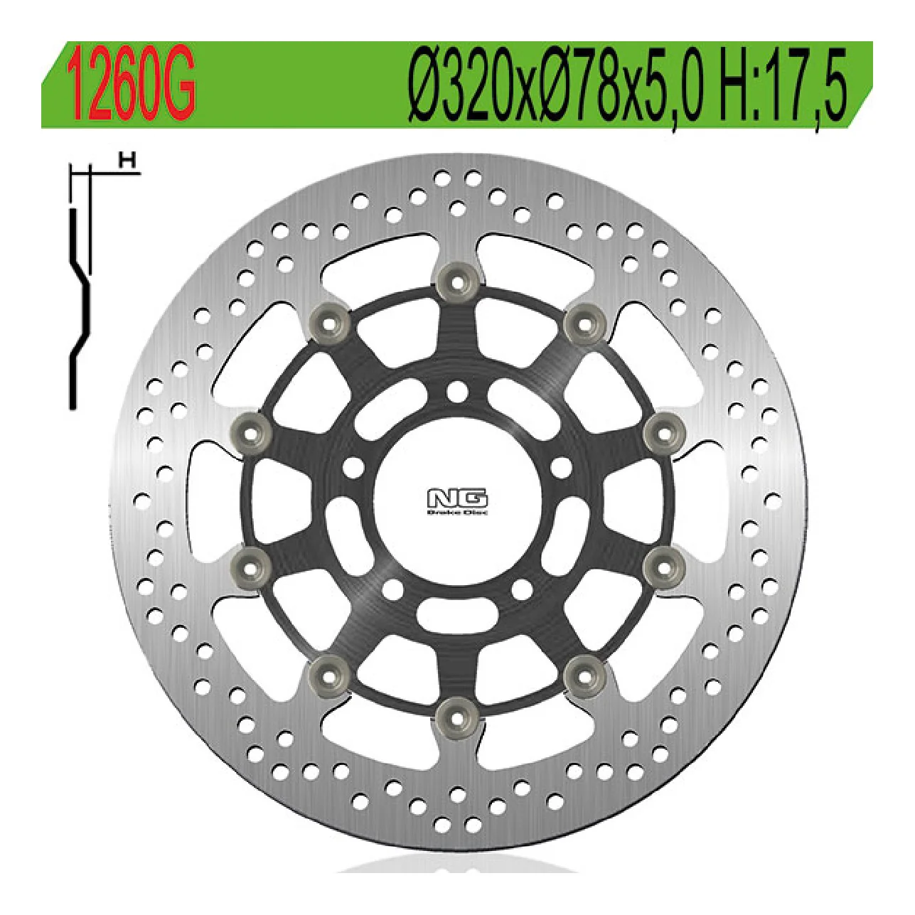 NG 1260G Disco Freno TRIUMPH Speed Triple 1050 CC 05/07