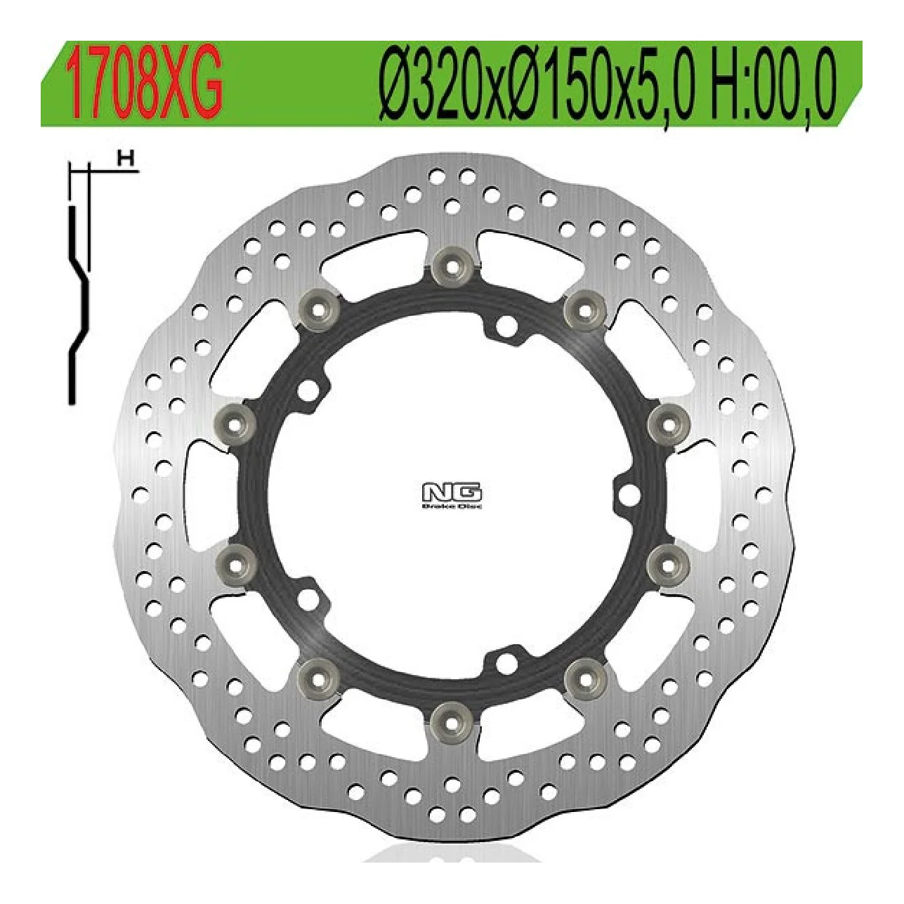 NG 1708XG Disco Freno TRIUMPH Speed Triple 1050 CC 08/15
