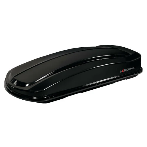 Nordrive Box 530D, box tetto in ABS, 530 litri, doppia apertura - Nero lucido N60025