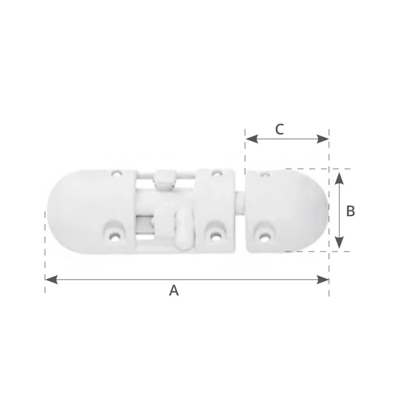 Nuova Rade Catenaccio Fermaporte Nylon Bianco mm 86X29X26 43851 - Image 2